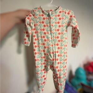 Charlotte & Star Baby Girl Soft Cherry Fruit Pajamas Sleeper Footie 3-6 Months